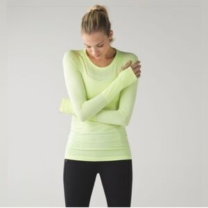 Lululemon Swiftly Tech Long Sleeve Athletic Top Light Neon Green Size 0